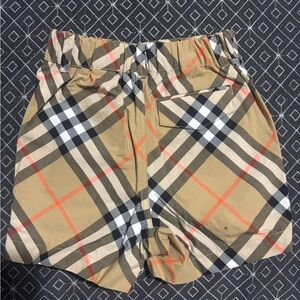 Burberry Tan and Red Plaid Shorts